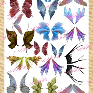 Printable Collage Sheet Multi Colored Butterfly Wings Vol 1 - Etsy