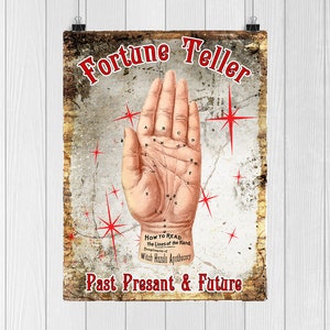 Fortune Teller Palmistry Art Print Digital Download Palm - Etsy