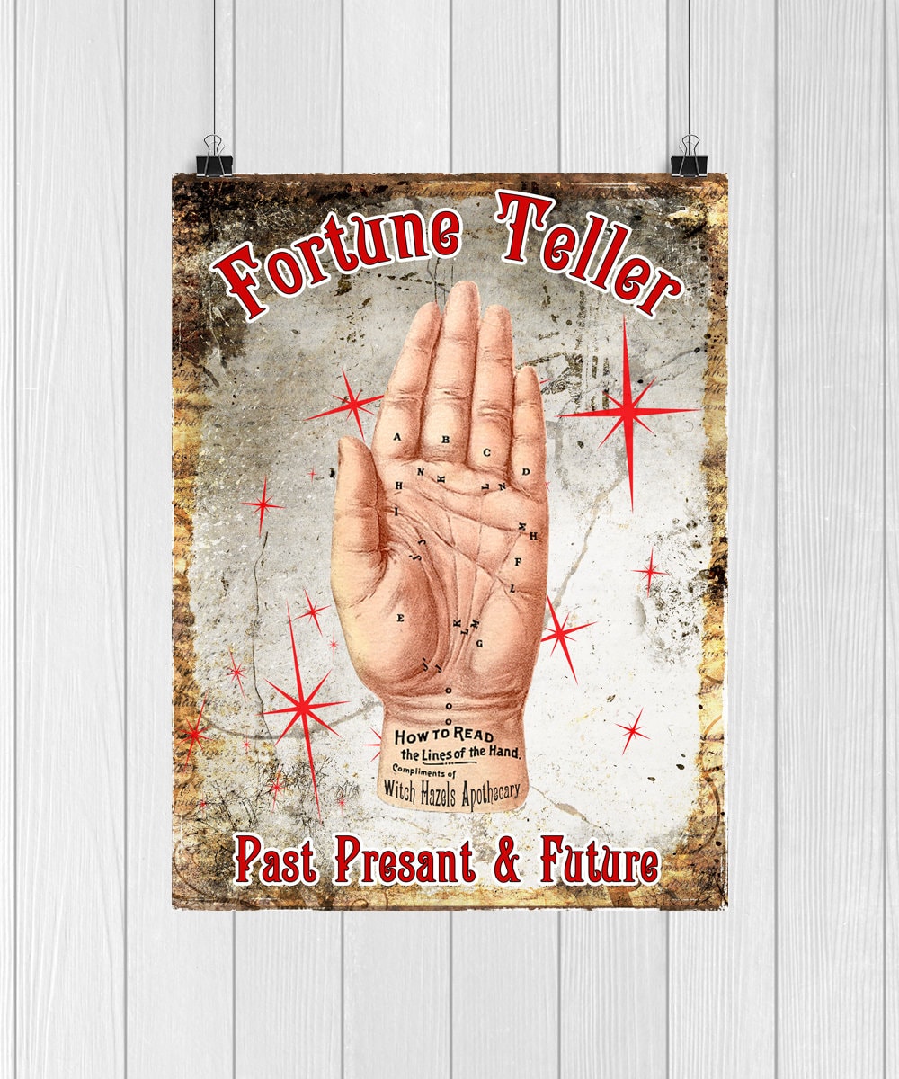 Fortune Teller Palmistry Art Print Digital Download Palm - Etsy