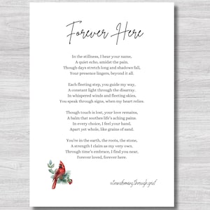 Forever Here Digital Poem Print | Condolence gift | Memorial Poem | Printable Grief Poem | Supportive Grief Gift | Comforting poem