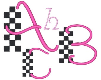 CHECKERS - 104 Machine Embroidery Font Designs Instant Download 4x4 5x7 hoop (AzEB)