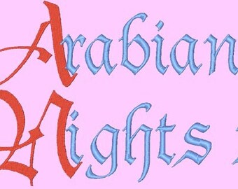 ARABIAN NIGHTS 2 --- 196 Machine Embroidery Font Pack (AzEB)