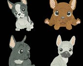 BABY FRENCHIE (4inch) - 10 Machine Embroidery Designs Instant Download 4x4 hoop (AzEB)