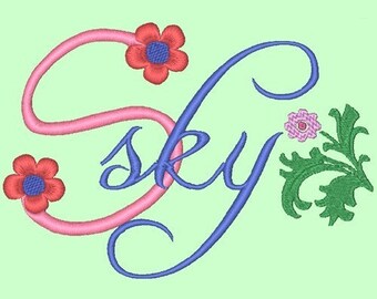FLOWER CHILD - 156 Machine Embroidery Font Designs Instant Download 4x4 5x7 6x10 hoop (AzEB)