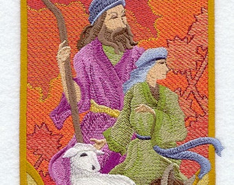 AzEB Machine Embroidered Quilt Blocks ART NOUVEAU NATIVITY Angel