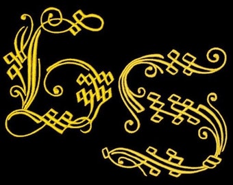 SOLID GOLD - 52 Machine Embroidery Font Designs Instant Download 4x4 5x7 6x10 hoop (AzEB)