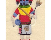 HUMMINGBIRD KACHINA DOLL - Machine embroidered Quilt Block (AzEB)