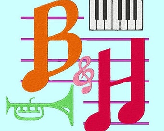 MUSIC MAN - 155 Machine Embroidery Font Designs Instant Download 4x4 5x7 6x10 hoop (AzEB)