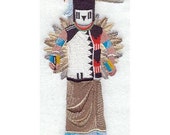 BUFFALO MAIDEN KACHINA Doll - Machine Embroidery Quilt Block (AzEB)