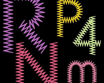 RIC RAC - 134 Machine Embroidery Font Designs Instant Download 4x4 5x7 6x10 hoop (AzEB)