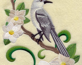 MISSISSIPPI MOCKINGBIRD & MAGNOLIA Medley - Machine Embroidered Quilt Blocks (Azeb)