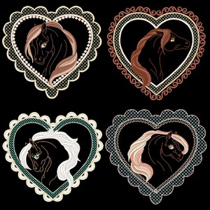 Ich LUV Pferde (6 Zoll) - 12 Maschine Stickerei Designs Instant Download 6 x 6 Reifen (AzEB)