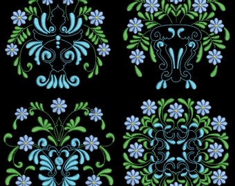DESIGNS OF BEAUTY (6 inch size) Pack- 10 Machine Embroidery Designs Instant Download 4x4 hoop (AzEB)