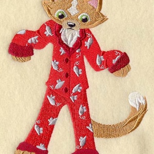 CAT IN PAJAMAS - Machine Embroidery Quilt Blocks(AzEB)
