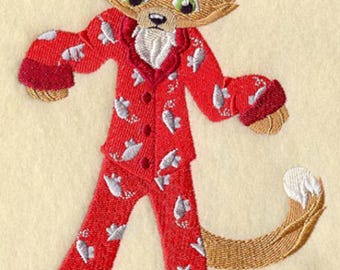 CAT IN PAJAMAS - Machine Embroidery Quilt Blocks(AzEB)