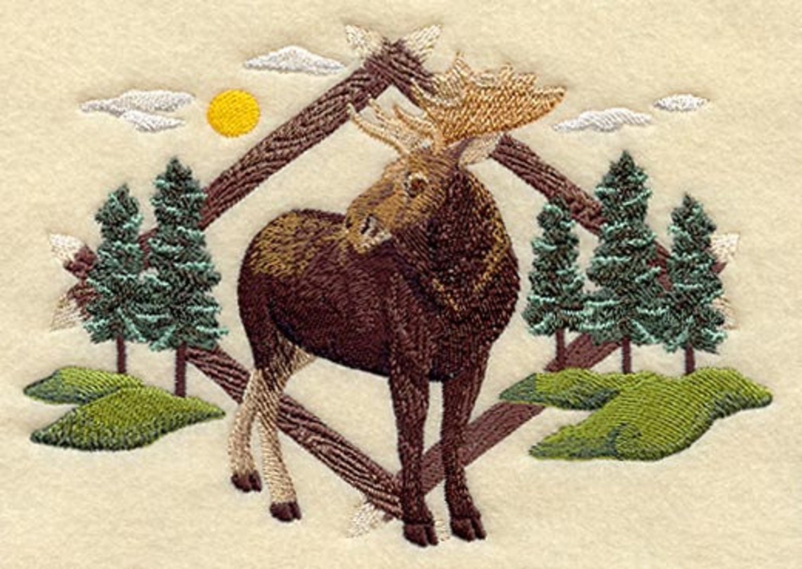 MOOSE DIAMOND Machine Embroidered Quilt Blocks azeb Etsy