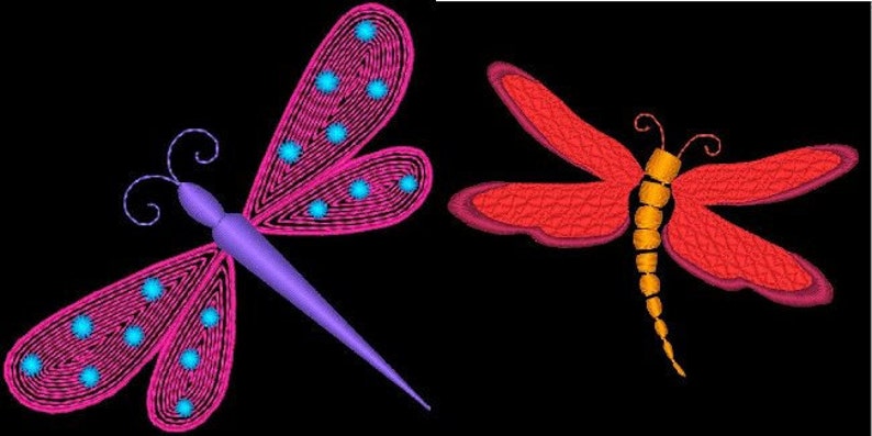 DRAGONFLYZ 20 Machine Embroidery Designs Instant Download 4x4 5x7 hoop AzEB image 1