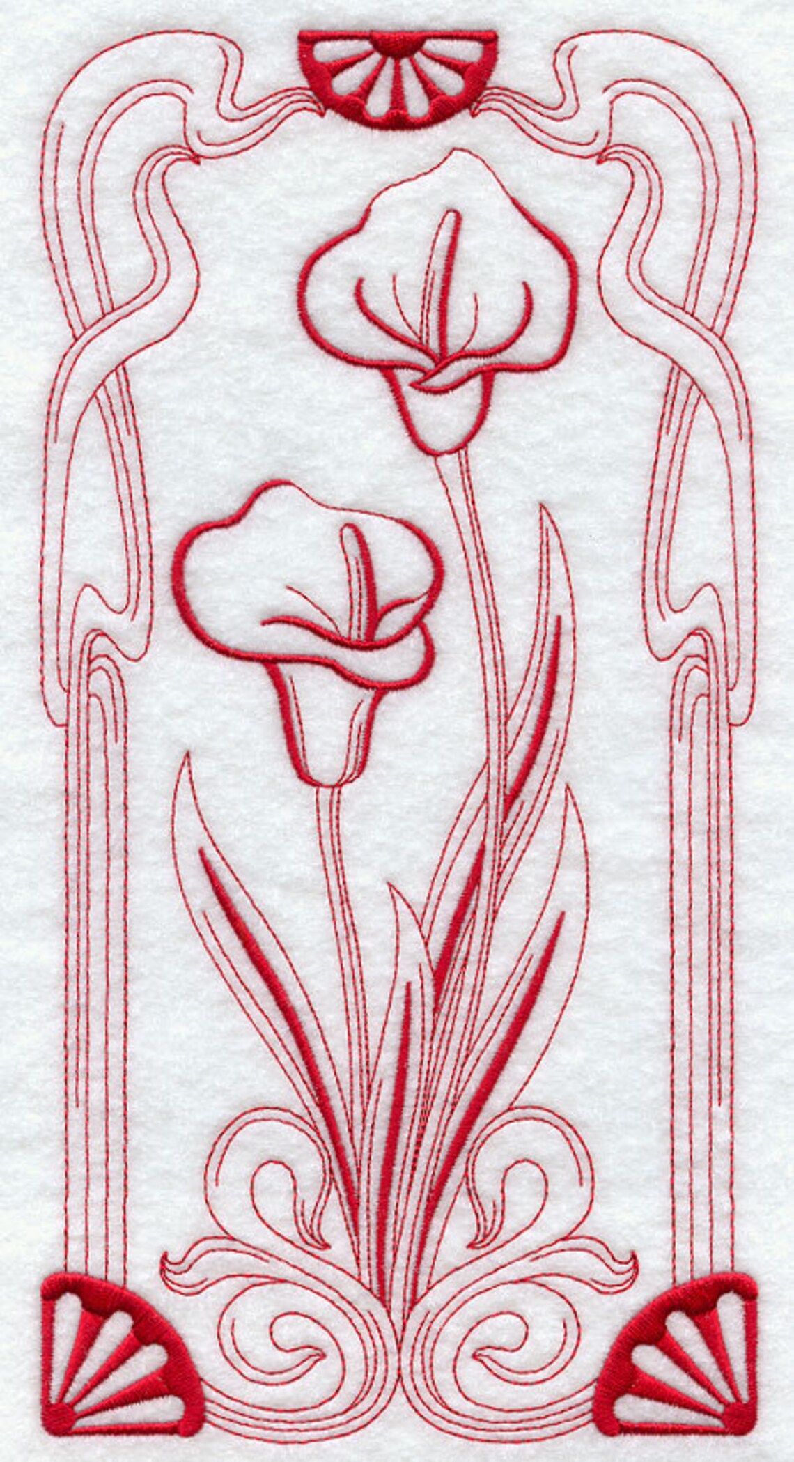 BLOOMING Art Nouveau CALLA LILY Machine Embroidery Quilt Etsy