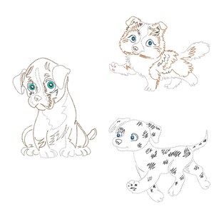 CUTE PUPPIES 1 (6inch) - 10 Maschine Stickerei Designs Sofortiger Download 6 x 6 Reifen (AzEB)