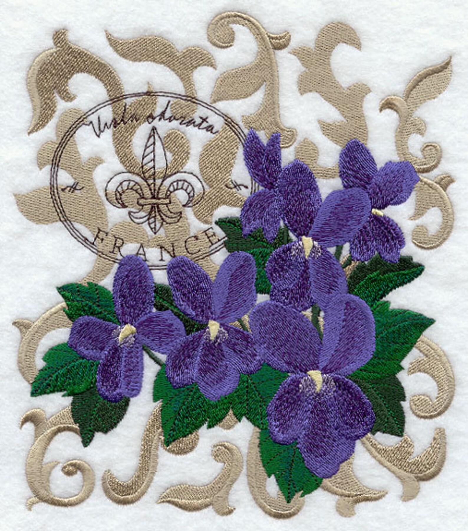 VIOLETS FROM FRANCE Machine Embroidered Quilt Block azeb Etsy
