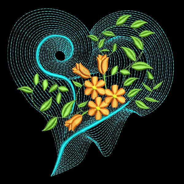 HEARTS OF LOVE (5 Inch Size) - 10 Machine Embroidery Design