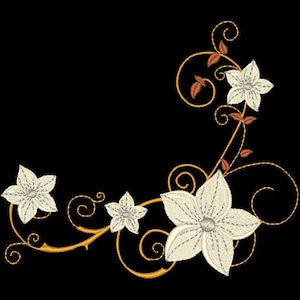 FANCY FLOWERS #5- 1 Machine Embroidery Design Instant Download 4x4 5x7 6x10 hoop (AzEB)