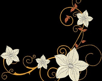 FANCY FLOWERS #5- 1 Machine Embroidery Design Instant Download 4x4 5x7 6x10 hoop (AzEB)
