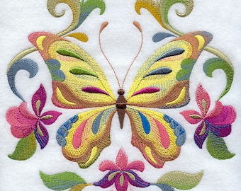 BUTTERFLY CIRCLE - Machine Embroidered Quilt Blocks (AzEB)