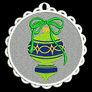 FSL CHRISTMAS ORNAMENTS #4- 1 Máquina de encaje independiente Diseño de bordado descarga instantánea 4x4 5x5 6x6 aro (AzEB)