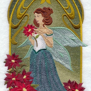 ART NOUVEAU CHRISTMAS Fairy- Machine Embroidery Quilt Blocks (AzEB)