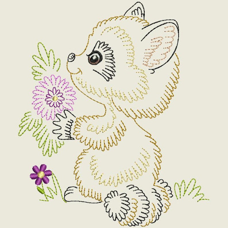 VINTAGE BABY ANIMALS 2 5inch 10 Machine Embroidery Designs Etsy