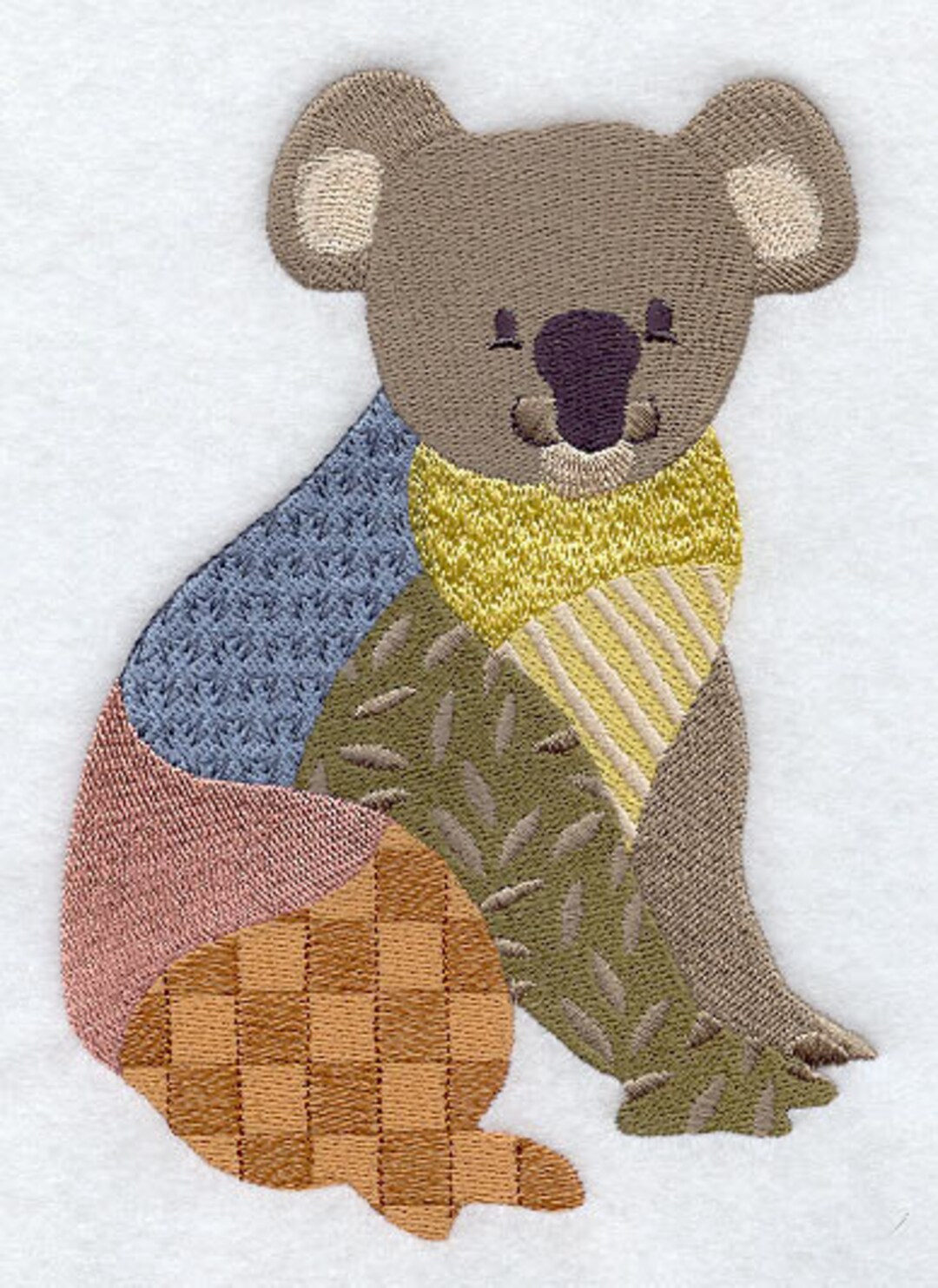 PATCHWORK KOALA BEAR Machine Embroidered Quilt Blocksazeb Etsy