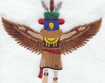 EAGLE KACHINA DOLL - Machine Embroidered Quilt Block(AzEB)