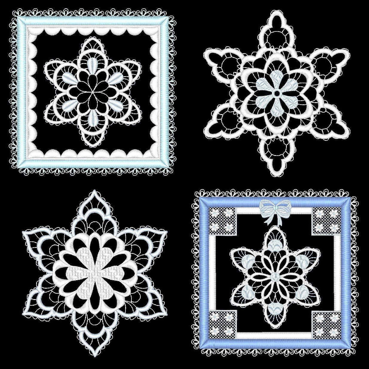 Snowflake quilt blocks 6inch 24 machine embroidery designs  etsy Snowflake quilt blocks 6inch 24 machine embroidery designs  etsy