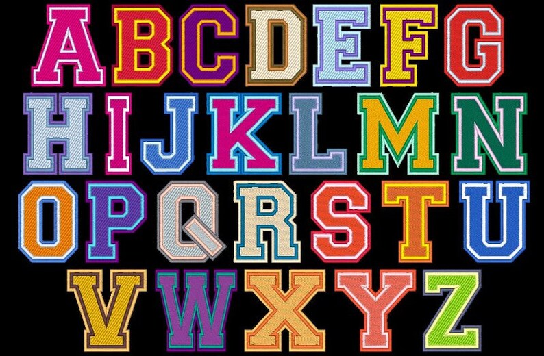 Varsity letters 78 machine embroidery font designs instant  etsy Varsity letters 78 machine embroidery font designs instant  etsy