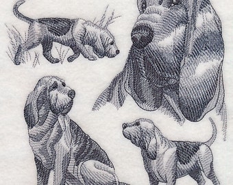 BLOODHOUND SKETCH- Machine Embroidery Quilt Blocks (AzEB)