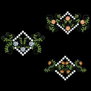 DIAMOND FLOWER BLOCKS (6inch) - 10 Machine Embroidery Designs Instant Download 6x6 hoop (AzEB)