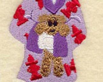 DOG IN PAJAMAS - Machine Embroidered Quilt Blocks(AzEB)