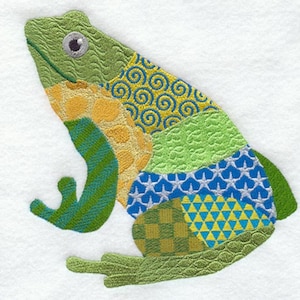 PATCHWORK FROG- Machine Embroidery Quilt Blocks(AzEB)