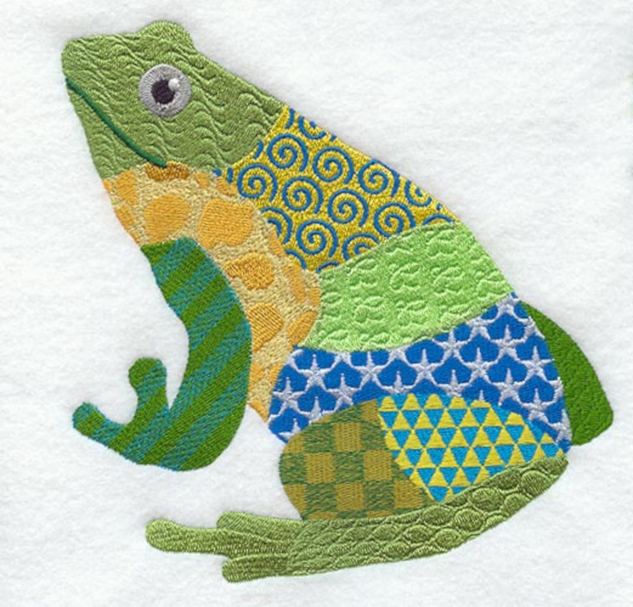 PATCHWORK FROG- Machine Embroidery Quilt Blocks(azeb) - Etsy