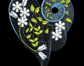 AA様　Heart embroidery パッドinアメスリタンク HEARTS OF LOVE (5 Inch Size) - 10 Machine Embroidery Design