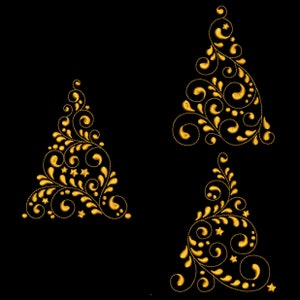 CURLY CHRISTMAS TREES 2 (6inch) - 10 Machine Embroidery Designs Instant Download 6x6 (AzEB)