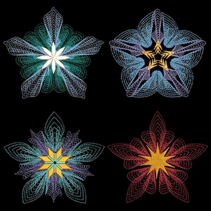 RIPPLE STARS (6inch) - 12 Machine Embroidery Designs Instant Download 6x6 hoop (AzEB)