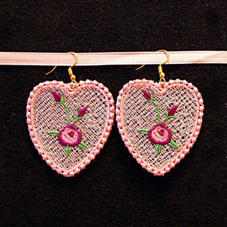 FSL FLORAL EARRINGS 2inch 10 Machine Embroidery Designs Etsy