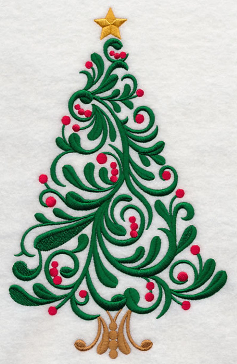 FESTIVE FILIGREE CHRISTMAS Tree 2 Machine Embroidery Quilt - Etsy