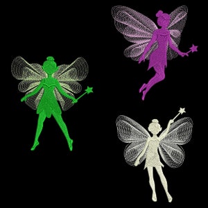 FAIRY SILHOUETTES 4inch 10 Machine Embroidery Designs Instant Download 4X4 hoop AzEB image 2