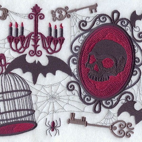 GOTHIC COLLAGE - Machine Embroidery Quilt Block (Azeb)