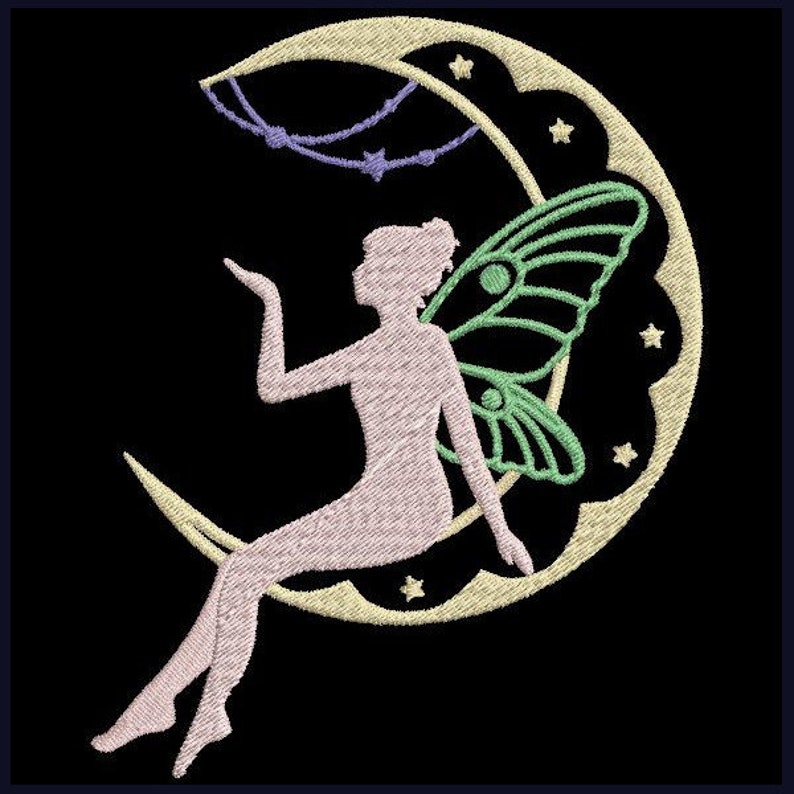 MOON Fairies4inch 10 Machine Embroidery Designs Instant - Etsy