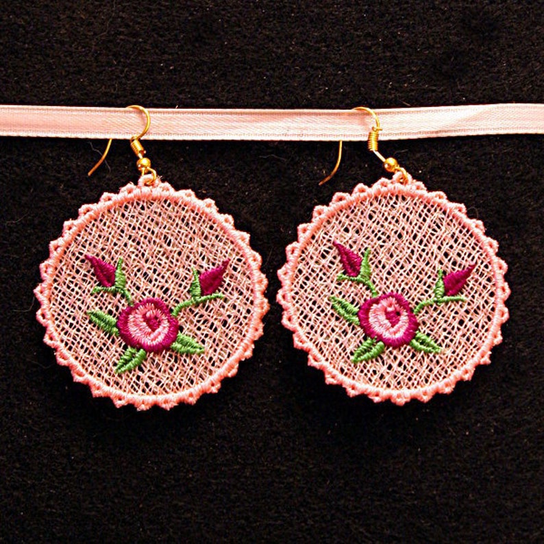 FSL FLORAL EARRINGS 2inch 10 Machine Embroidery Designs Etsy
