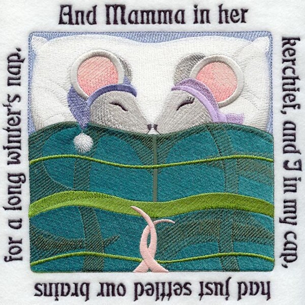 The NIGHT BEFORE CHRISTMAS Storybook - Page 4- Machine Embroidered Quilt Block (AzEB)